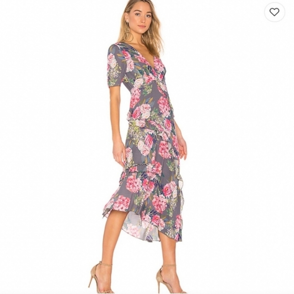 Majorelle Grey and Pink Floral Dress
